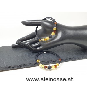 Armband Spirale Bernstein + Glitzer  